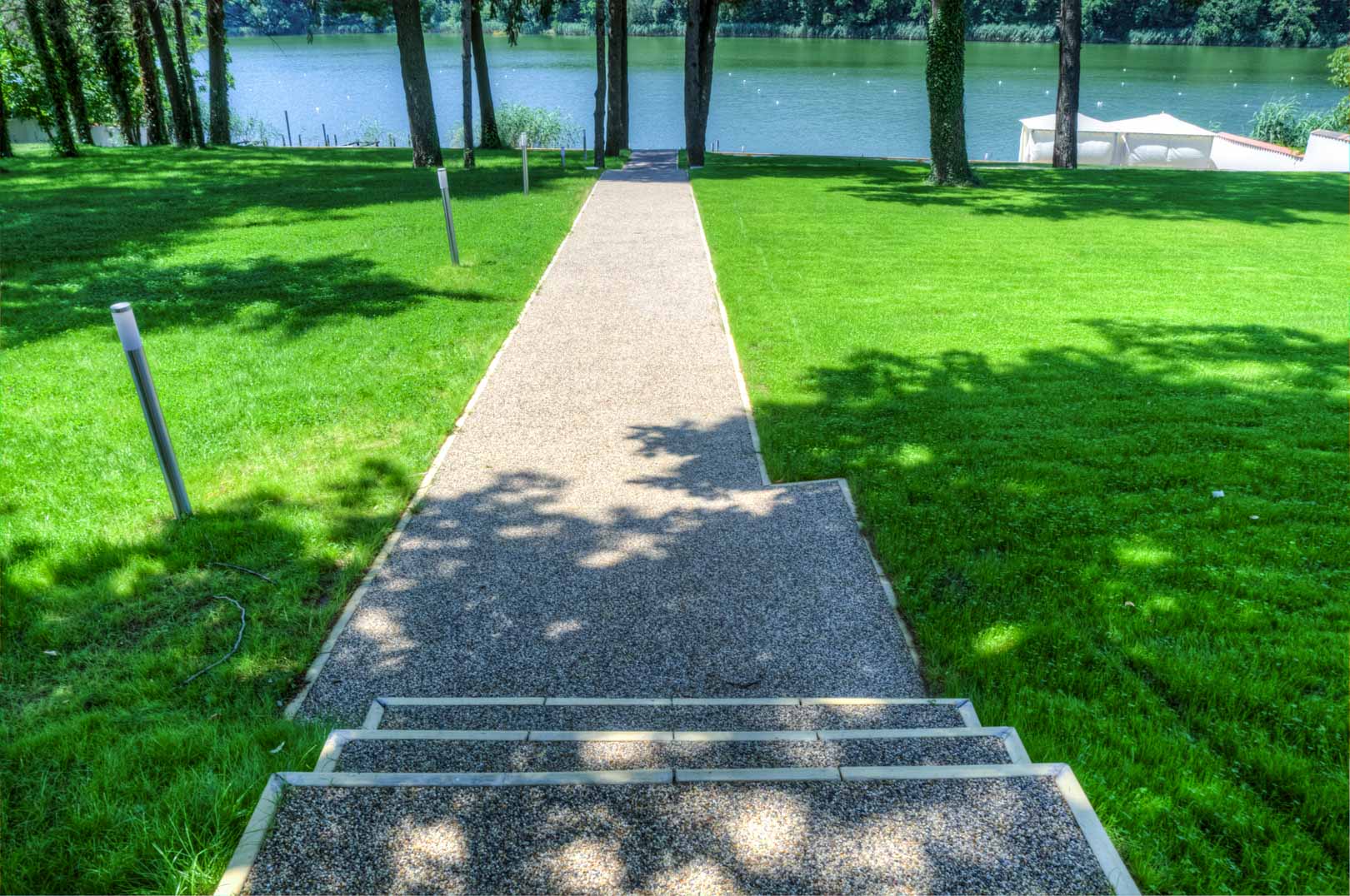 natural epoxy stone flooring footpath