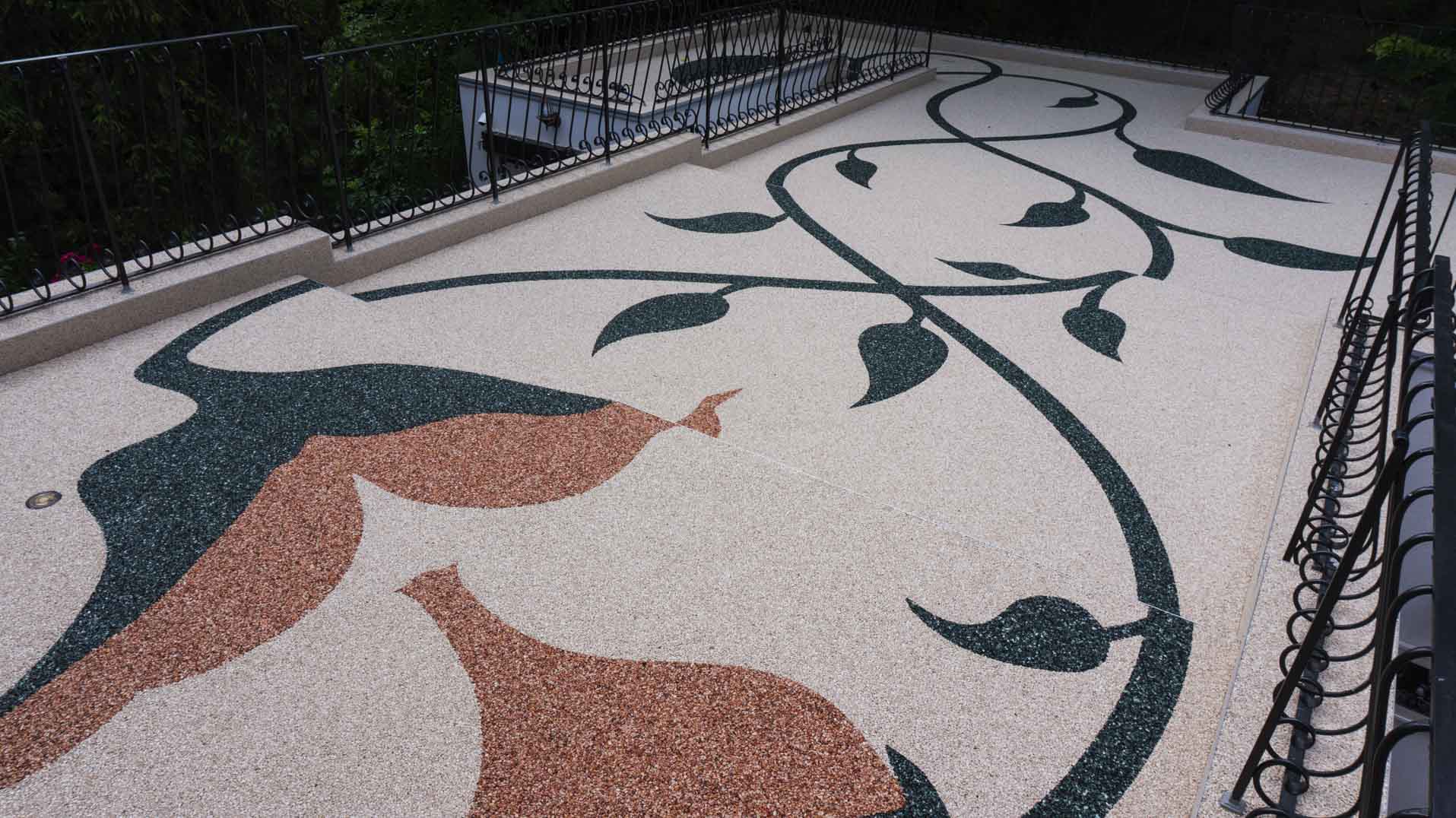 outdoor stone carpet paving design