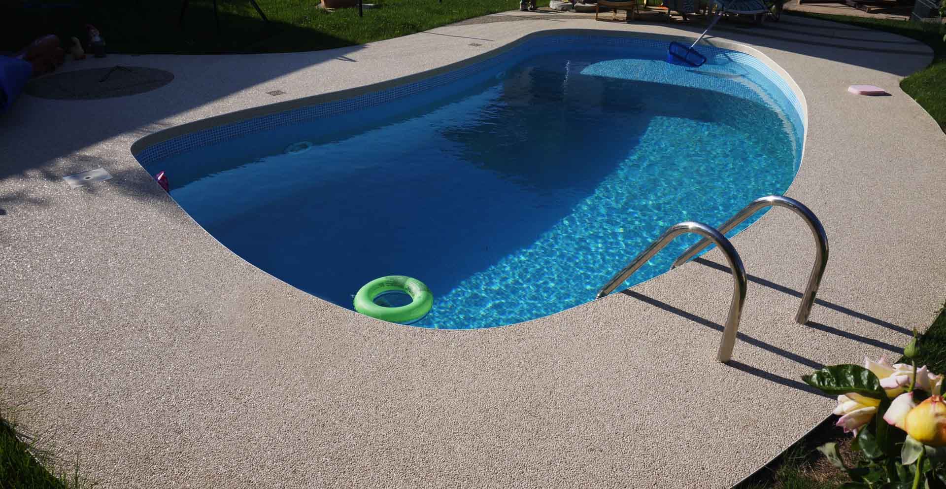 stone carpet pool area