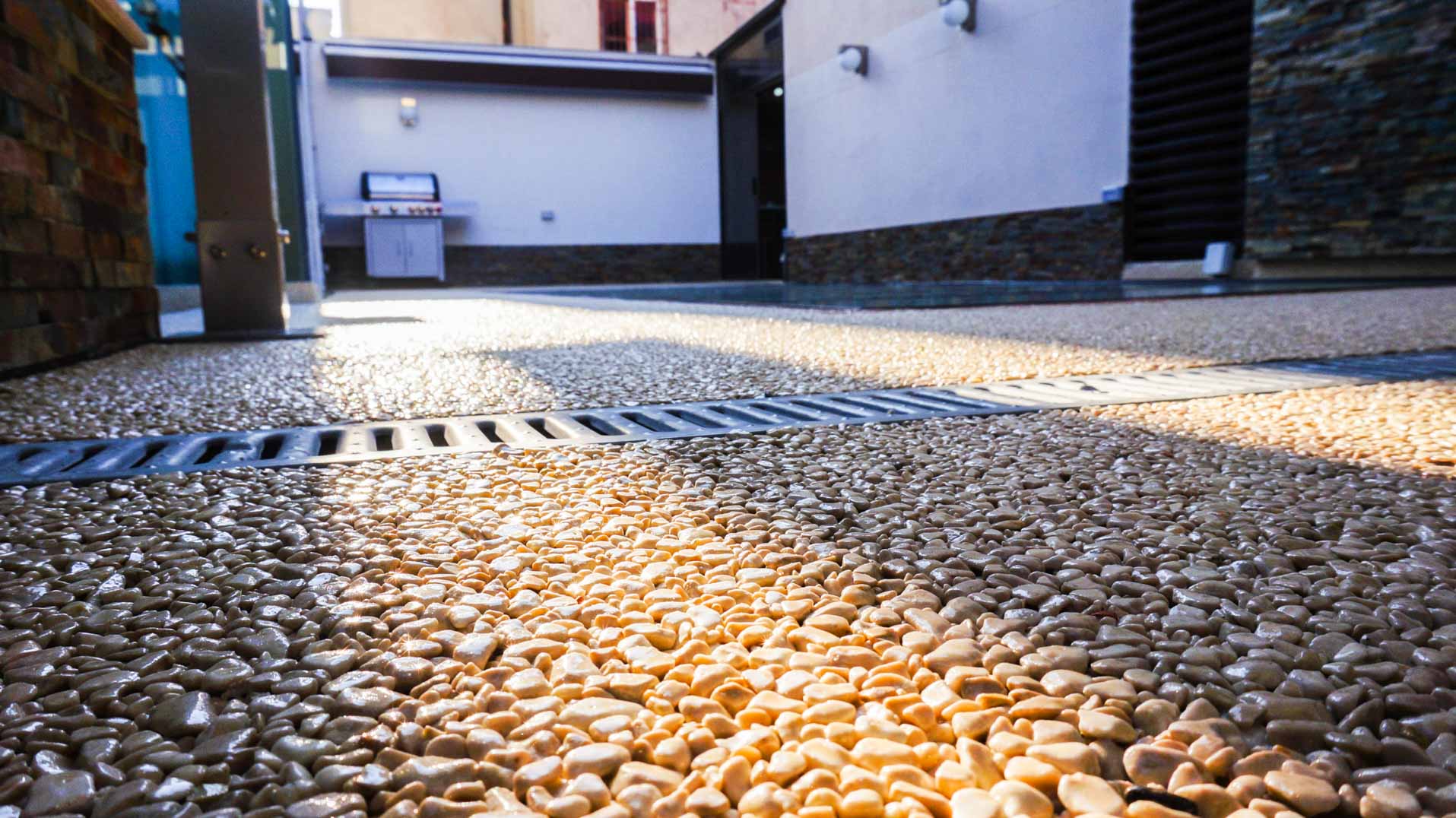 close up of a natural stone carpet