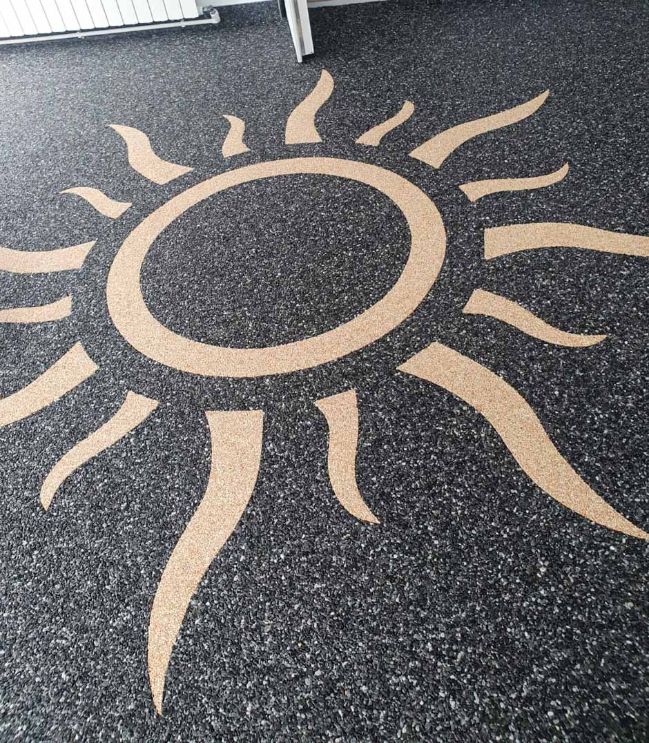 stone carpet sunflower design